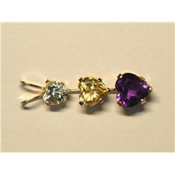 10K Amethyst, Citrine, & Quartz Earrings. Retail $240
