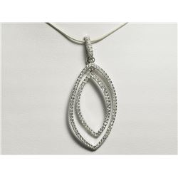 Sterling Silver CZ Tear Drop Pendant Necklace(5.65g). Approx. Retail $250 (Estimated Selling Price F