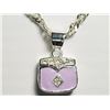 Image 1 : Sterling Silver 7 Diamonds Bag Shaped Pendant Necklace(8.65g). Approx. Retail $420 (Estimated Sellin