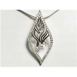 Sterling Silver CZ Pendant Necklace(7.45g). Approx. Retail $300 (Estimated Selling Price From $42 up