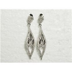 Sterling Silver CZ Earrings(4.43g). Approx. Retail $160