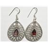 Image 1 : Sterling Silver Garnet Antique Style Earrings. Approx. Retail $360 (Estimated Selling Price From $54
