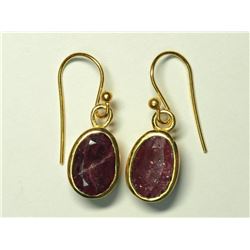 Gold-Plated Sterling Silver Ruby Earrings (4.84g) Retail $240