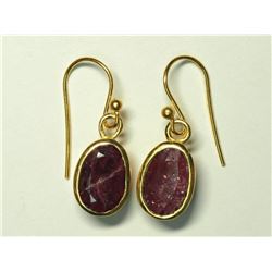 Gold-Plated Sterling Silver Ruby Earrings (4.84g) Retail $240