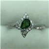 Image 1 : Sterling Silver Emerald & CZ Ring. Retail $140