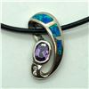 Image 1 : Sterling Silver Amethyst & Opalite Pendant (3.43g) Retail $140