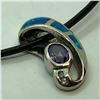 Image 2 : Sterling Silver Amethyst & Opalite Pendant (3.43g) Retail $140