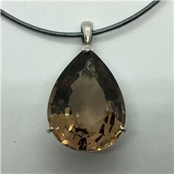 Sterling Silver Large Smokey Quartz Pendant (12.17g) Retail $490