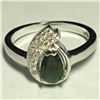 Image 1 : Sterling Silver Emerald & CZ Ring. Retail $140