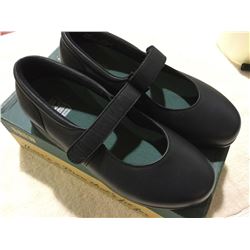 Ladies Bloom Navy Calfskin Shoes with Velcro Strap- Size 8