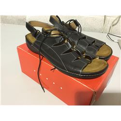 Wolky Black Leather Lace Up Sandal- Size 12-12.5