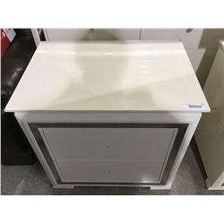 New Mona CremeLaquer Finish 2 Drawer Night Stand