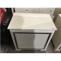 New Mona Creme Laquer Finish 2 Drawer Night Stand