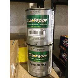 PPG Sun-Proof Exterior House and Trim Paint Semi-Gloss Super White (2 x945mL)