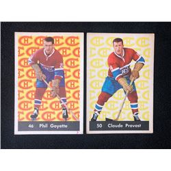 1961-62 Parkhurst Hockey Card Lot (Goyette #46/ Provost #50)