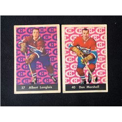 1961-62 Parkhurst Hockey Card Lot (Langlois #37/ Marshall #40)