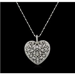 14KT White Gold 0.82 ctw Diamond Pendant With Chain