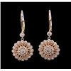 0.97 ctw Diamond Earrings - 14KT Yellow, White, and Rose Gold