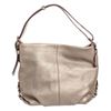 Coach Metallic Silver Pebbled Leather Shoulder Handbag