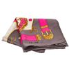 Image 1 : Celine Pink Gray Gold Royal Crest Silk Scarf