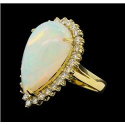 11.26 ctw Opal and Diamond Ring - 14KT Yellow Gold