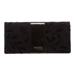 Alessandro Dell'Acqua Black Floral Fabric Clutch Handbag