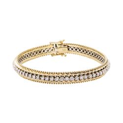 1.85 ctw Diamond Bracelet - 14KT Yellow And White Gold