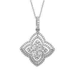 18k White Gold 1.06CTW Diamond Pendant, (SI1/G-H)