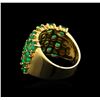 Image 3 : 4.48 ctw Emerald and Diamond Ring - 14KT Yellow Gold