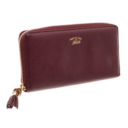 Gucci Burgundy Leather Zippy Wallet