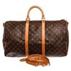 Louis Vuitton Monogram Canvas Leather Keepall 50 cm Bandouliere Duffle Bag