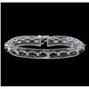 14KT White Gold 11.20 ctw Green Sapphire and Diamond Bracelet