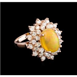 3.83 ctw Opal and Diamond Ring - 14KT Rose Gold