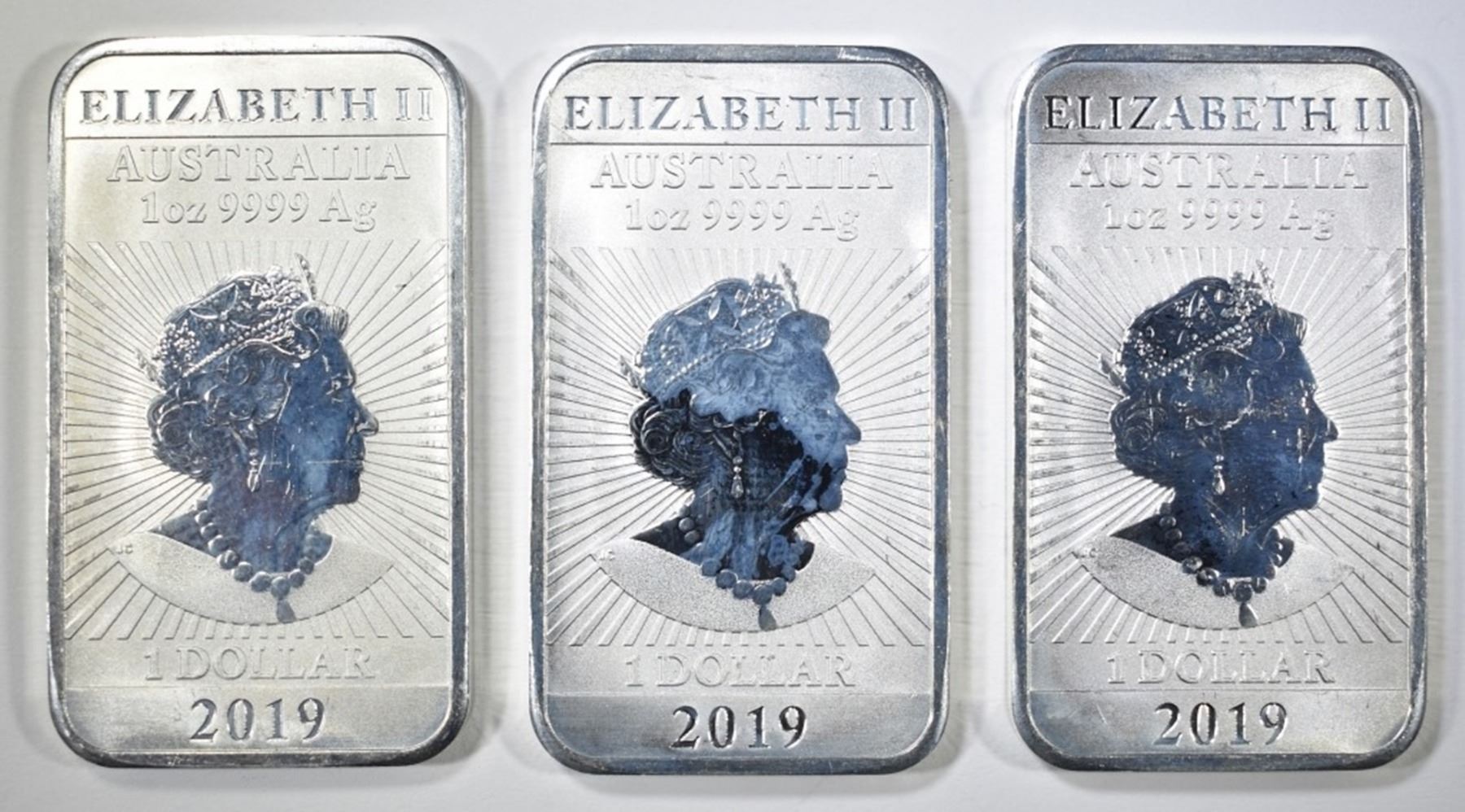 3-PERTH MINT 1oz .999 SILVER RECTANGULAR COINS