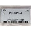 Image 3 : 1964 WASHINGTON SILVER QUARTER PCGS PR68