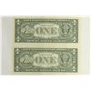Image 2 : 2-2003-A $1 FRN'S LOW CONSECUTIVE SERIAL 'S UNC