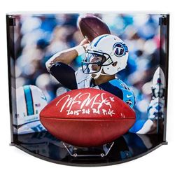 Marcus Mariota Signed LE NFL Official Game Ball Inscribed  2015 1st Rd Pick  with Custom Curve Displ