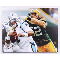 Clay Matthews Signed Packers 24 x30  Photo on Canvas (Matthews Hologram)