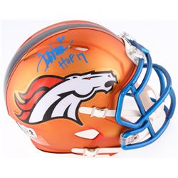 Terrell Davis Signed Broncos Mini Blaze Speed Helmet Inscribed  HOF 17  (Radtke COA  Davis Hologram)