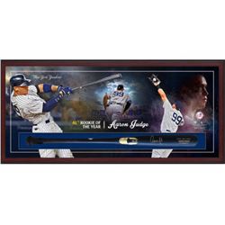 Aaron Judge Signed Yankees 49.5x23.5x3.25 Custom Framed Chandler Game Model Baseball Bat Shadowbox D