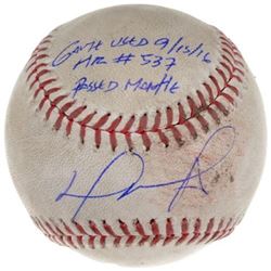 David Ortiz Signed Game-Used Limited Edition OML Baseball Inscribed  Game Used 9/15/16, HR# 537, Pas