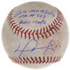 Image 1 : David Ortiz Signed Game-Used Limited Edition OML Baseball Inscribed "Game Used 9/15/16, HR# 537, Pas