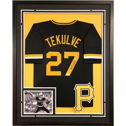 Kent Tekulve Signed Pirates 34x42 Custom Framed Jersey (JSA COA)