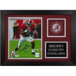 Derrick Henry Signed Alabama Crimson Tide 14x18.5 Custom Framed Photo Display (PSA COA)