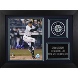 Ichiro Suzuki Signed Mariners 14x18.5 Custom Framed Photo Display (Suzuki COA)