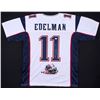 Image 1 : Julian Edelman Signed Patriots Jersey with Custom Stitched "The Catch" Photo (JSA COA)