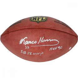 Franco Harris Signed NFL "The Duke" Football Inscribed "SB IX MVP"  "HOF 90" (Steiner COA)