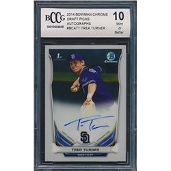 2014 Bowman Chrome Draft Draft Pick Autographs #BCATT Trea Turner (BCCG 10)