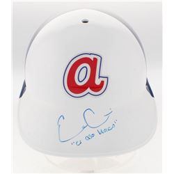 Evan Gattis Signed Atlanta Braves Throwback Full-Size Batting Helmet Inscribed  El Oso Blanco  (Radt