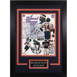 Walter Payton Signed Bears 14x18.5 Custom Framed Photo Display (PSA LOA  Payton Hologram)